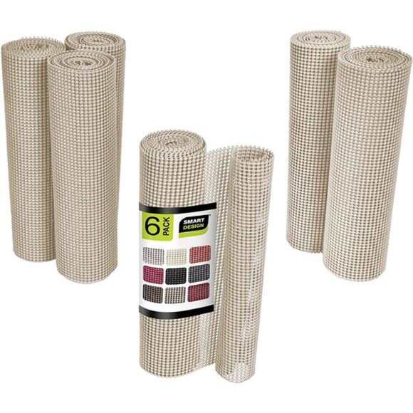 Smart Design Classic Grip Shelf Liner - 12 Inch x 60 Feet Total (Set of 6 Rolls) - Picture 1 of 5